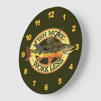 Trout Fishing Large Clock | Zazzle