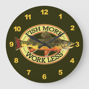 Trout Fishing Large Clock