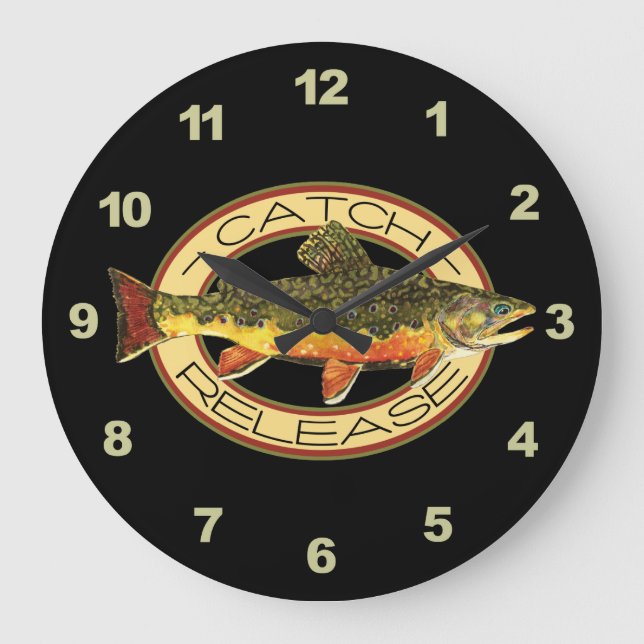 Trout Fishing Large Clock (Front)