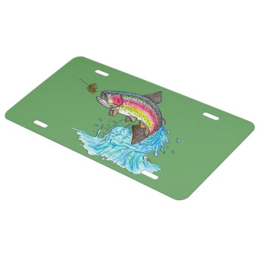 Trout Fishing License Plate Zazzle