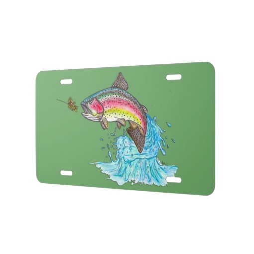 Trout Fishing License Plate Zazzle