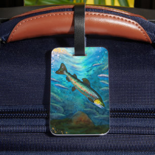 Trout Fishing Luggage Tag