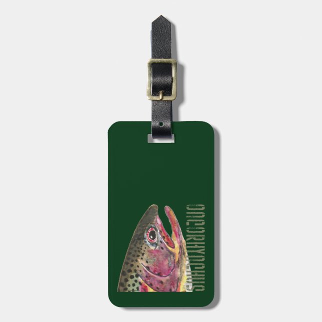 Trout Fishing Luggage Tag (Front Vertical)