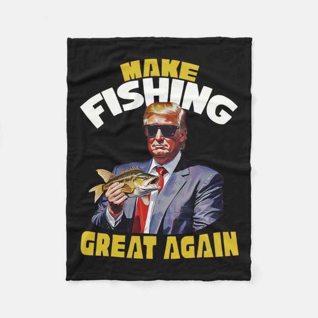Trout Fishing Make Fishing Great Again Trump Won 2 Fleece Blanket (Front)
