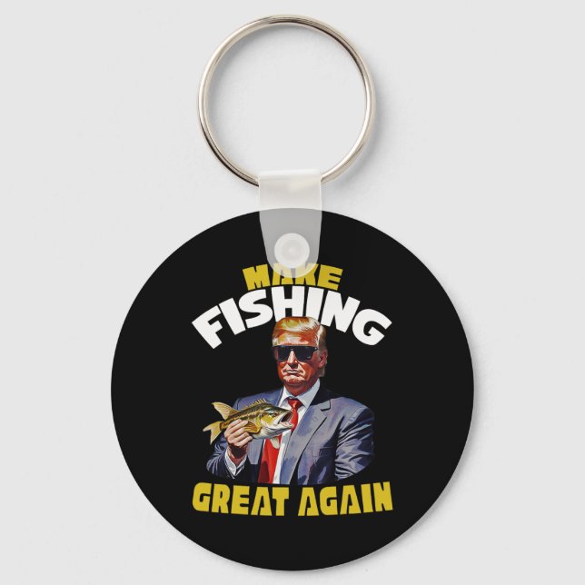 Trout Fishing Make Fishing Great Again Trump Won 2 Keychain (Front)