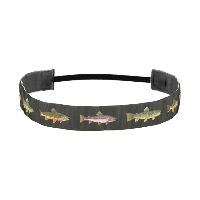 Trout Fishing Man's or Woman's Athletic Headband (Front)