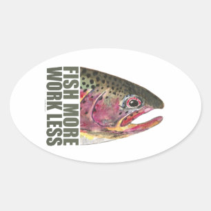 Trout Fishing More Oval Sticker