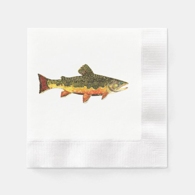 Trout Fishing Paper Napkins (Front)