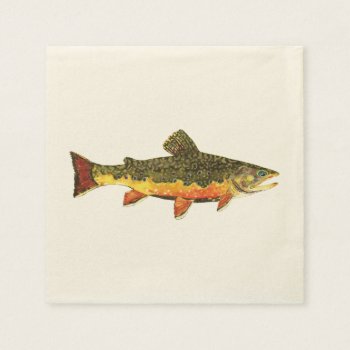 Trout Fishing Paper Napkins by TroutWhiskers at Zazzle