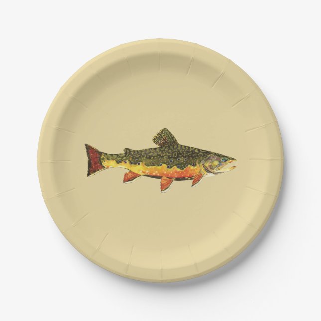 Trout Fishing Paper Plates (Front)