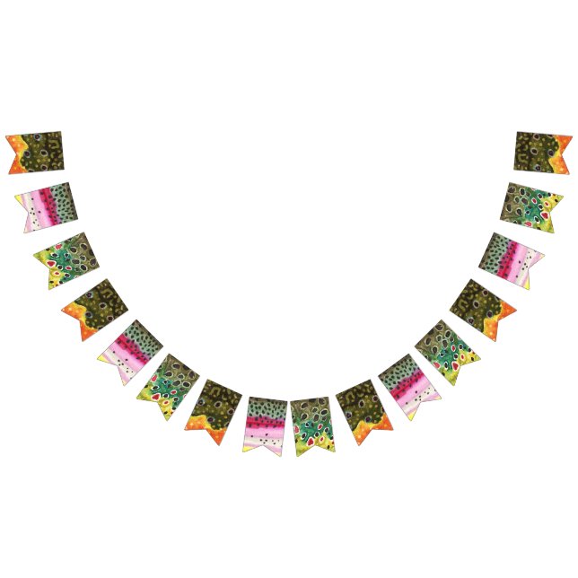 Trout Fishing Party Bunting Flags (All)