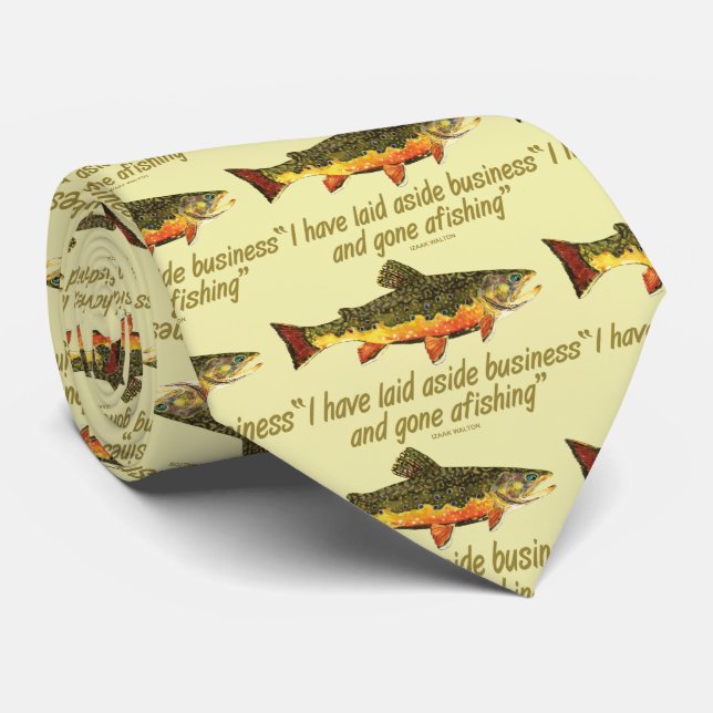 Trout, Fishing Quote Izaak Walton Neck Tie (Rolled)