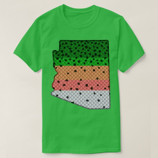 Trout Fishing Rainbow Trout Pattern Arizona State  T-Shirt (Design Front)