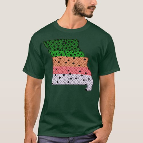 Trout Fishing Rainbow Trout Pattern Missouri State T_Shirt