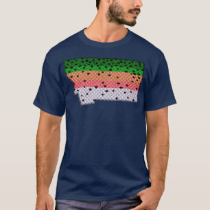 Trout Fishing Rainbow Trout Pattern Montana State  T-Shirt