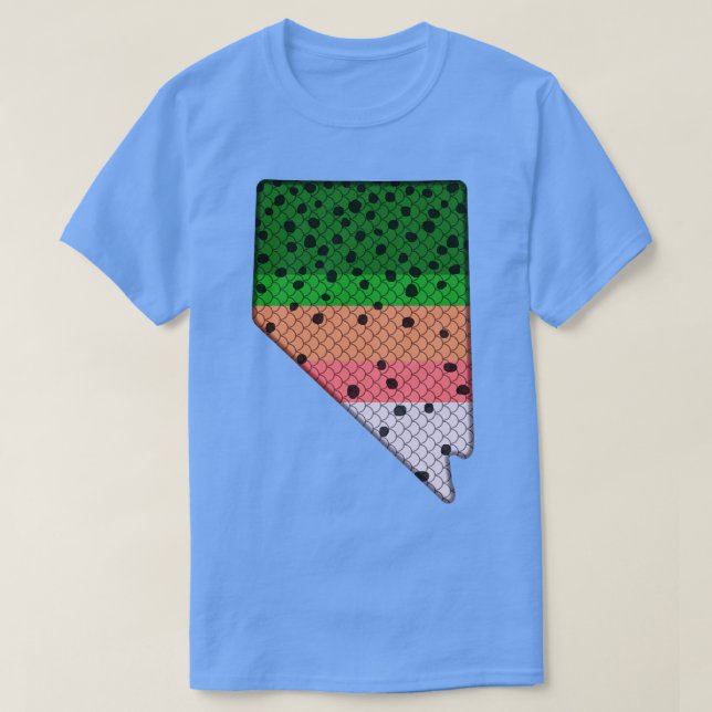 Trout Fishing Rainbow Trout Pattern Nevada State M T-Shirt (Design Front)