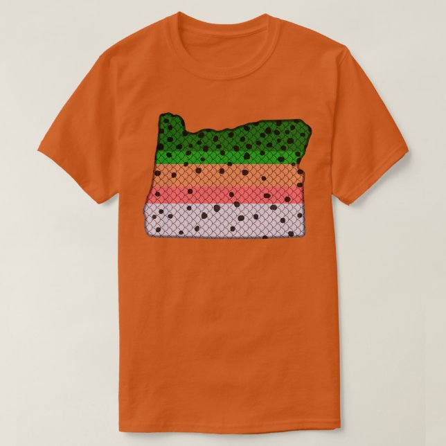 Trout Fishing Rainbow Trout Pattern Oregon State M T-Shirt (Design Front)