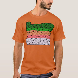 Trout Fishing Rainbow Trout Pattern Oregon State M T-Shirt