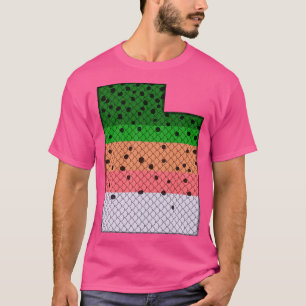 Trout Fishing Rainbow Trout Pattern Utah State Map T-Shirt