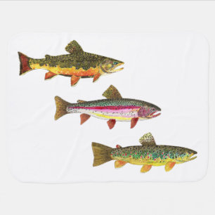 Trout Fishing Stroller Blanket