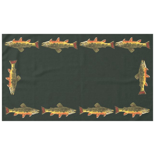 Trout Fishing Tablecloth (Front (Horizontal))