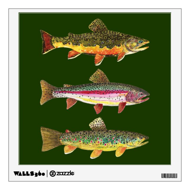 Trout Fishing Wall Sticker (Front)