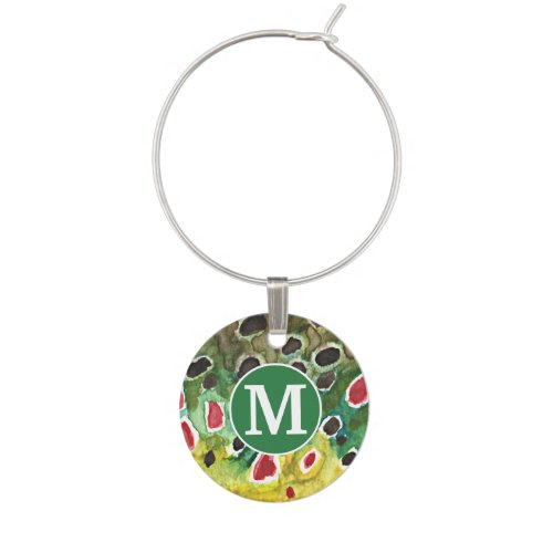 Trout Fishing Wine Glass Charm