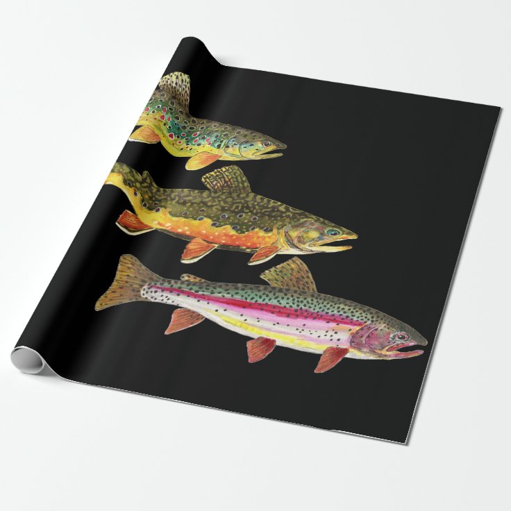 Trout Fishing Wrapping Paper | Zazzle