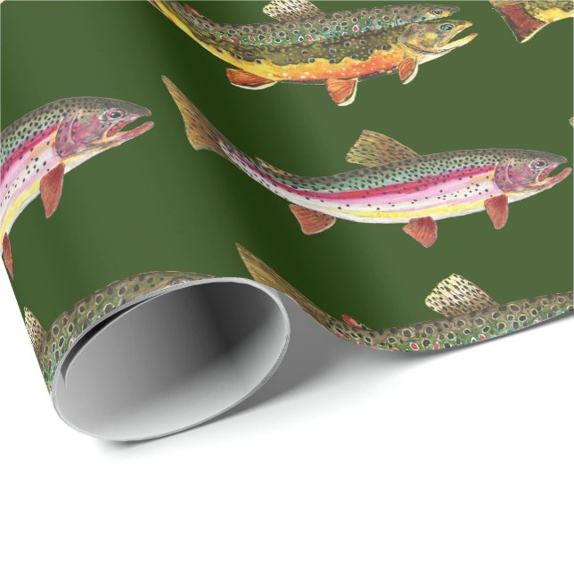 Trout Fishing Wrapping Paper (Roll Corner)