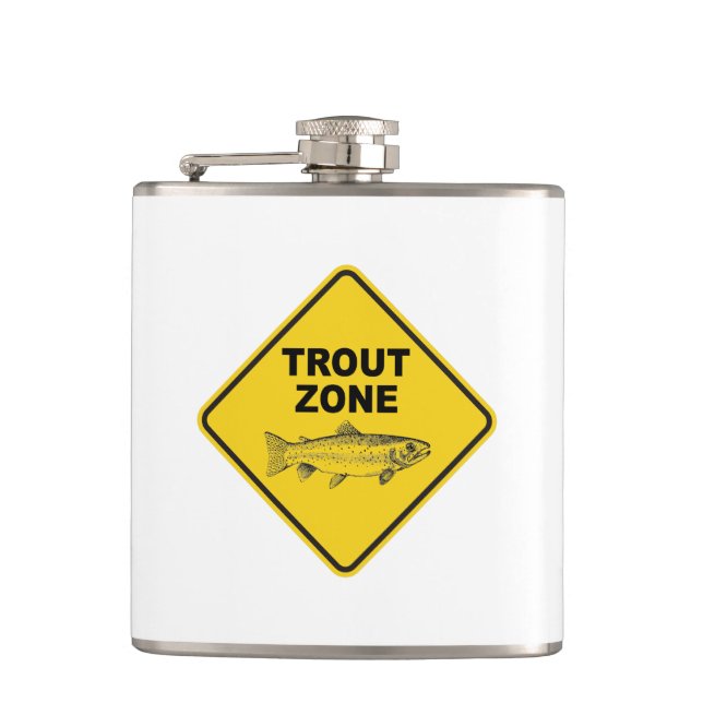 Trout Fishing Zone Flask (Front)