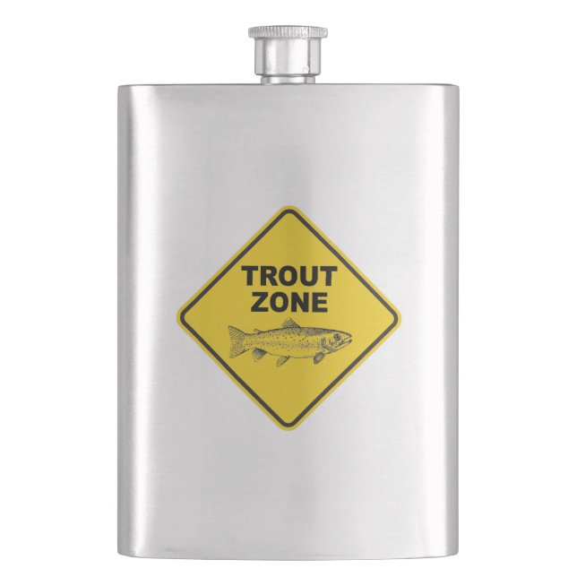Trout Fishing Zone Flask (Front)