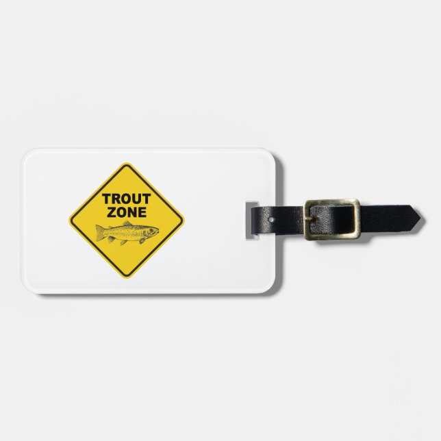 Trout Fishing Zone Luggage Tag (Front Horizontal)