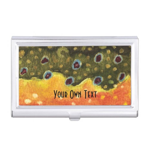 Trout Fly Fisherman Business Card Case