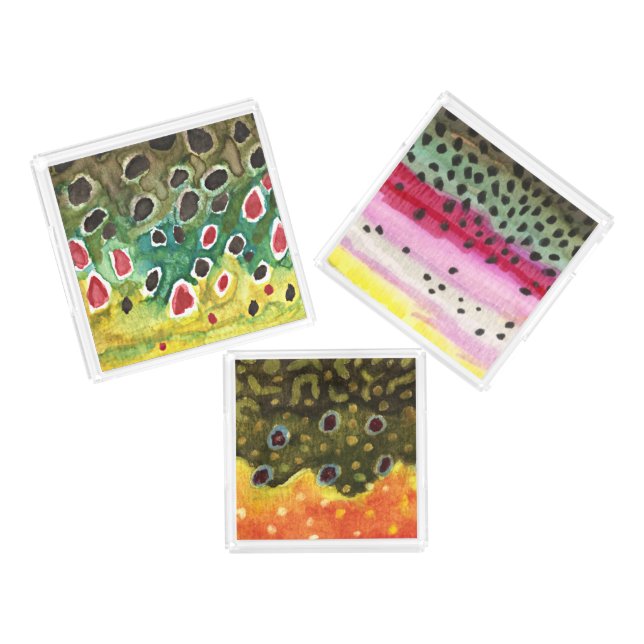 Trout Fly Fishing Acrylic Tray (Set)