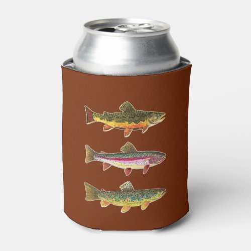 Trout Fly Fishing _ Brook Rainbow Brown Anglers Can Cooler