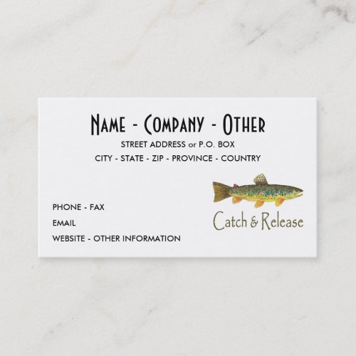 Trout Fly Fishing Business Card