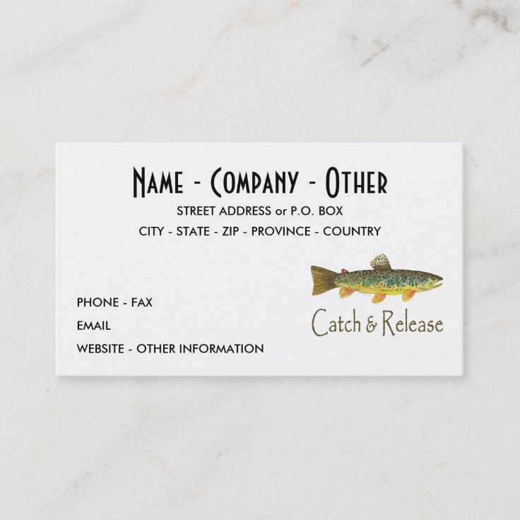Trout Fly Fishing Business Card Zazzle