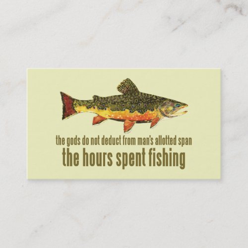 Trout Fly Fishing Business Card