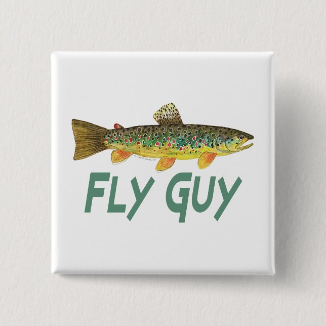 Trout Fly Fishing Button (Front)