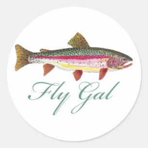 Trout Fly Fishing Classic Round Sticker