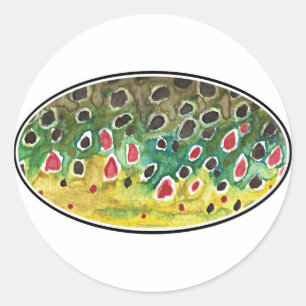 Trout Fly FIshing Classic Round Sticker