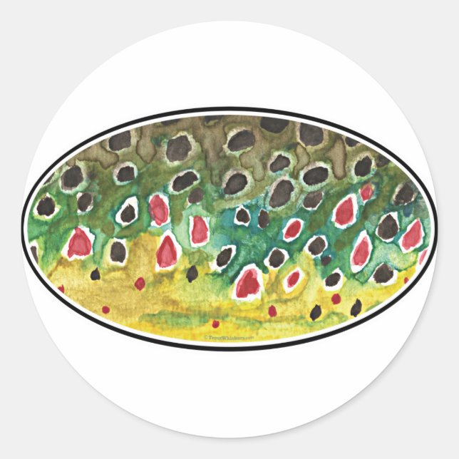 Trout Fly FIshing Classic Round Sticker (Front)