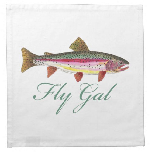 Trout Fly Fishing Cloth Napkin