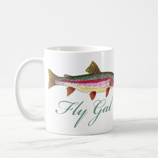 Trout Fly Fishing Coffee Mug (Left)