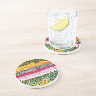 Details about   Fly fishing art Ceramic Drink Coasters 