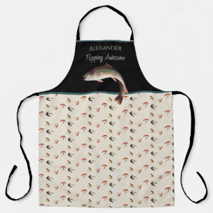 Trout Fly Fishing Fishermen Flipping Awesome Apr Apron