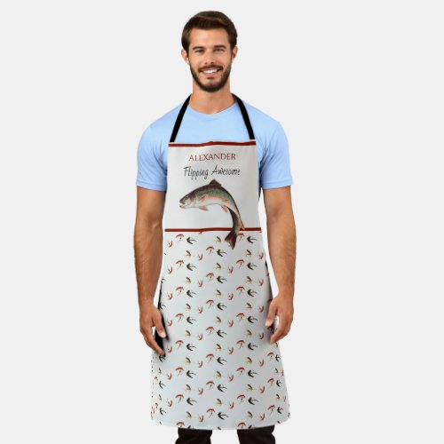  Trout Fly Fishing Fishermen Flipping Awesome  Apron
