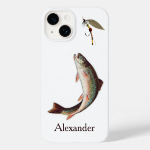 Trout Fly Fishing Flies Rustic Watercolor design Case-Mate iPhone 14 Case