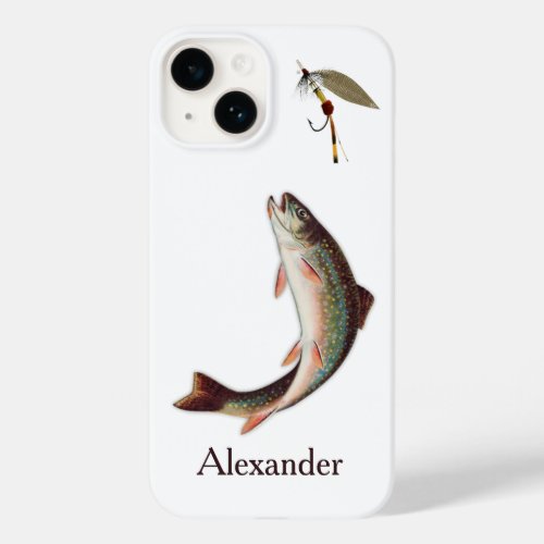 Trout Fly Fishing Flies  Rustic Watercolor design  Case_Mate iPhone 14 Case