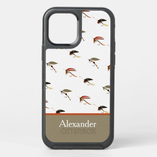 Trout Fly Fishing Flies  Watercolor design Case_Ma OtterBox Symmetry iPhone 12 Pro Case